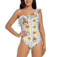 thumbnail image 1 of Easygdp Construction Equipments Worker Women's One Shoulder Ruffle Monokini Bathing Suits with Removable Chest Pad, Quick Drying - X-Large, 1 of 8