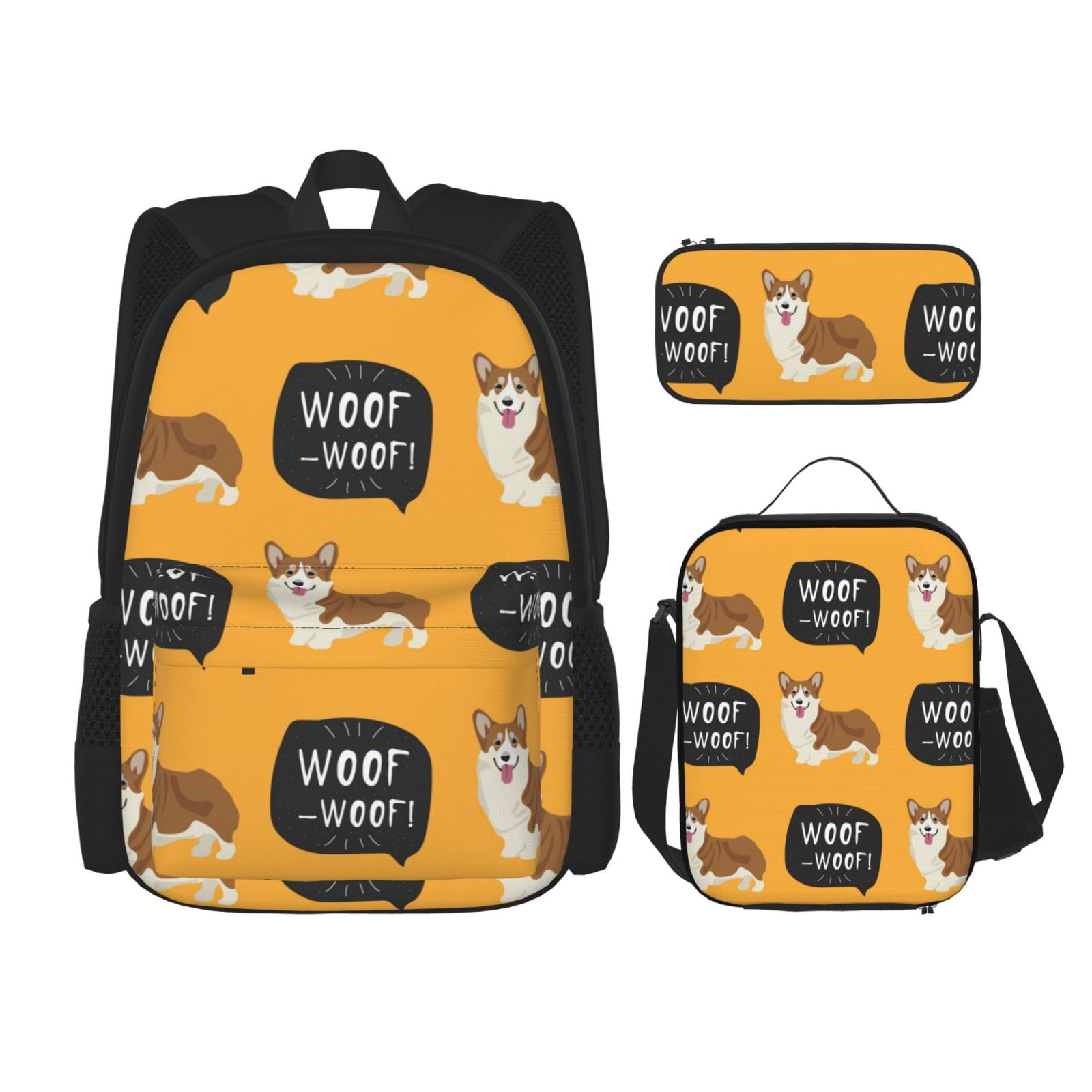 Easygdp Backpack for Boys and Girls with Lunch Box Pencil Bag Set 3 in 1 Teens Printed