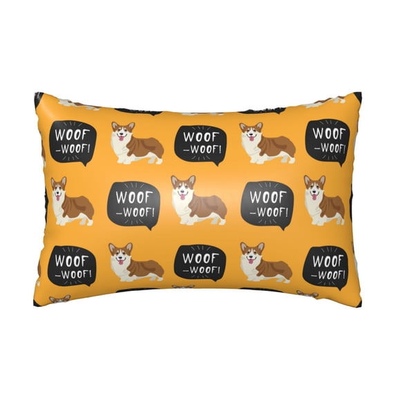 Easygdp Corgi Pillowcase 20×30 inches, Throw Pillowcase with Invisible Zipper for Bedroom, Sofa, Office