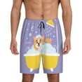 thumbnail image 1 of Easygdp Corgi Washing in Bathtub Men's Short Pajama Pants, Sleep Shorts, Household Pants, Casual Pants with Pockets - Small, 1 of 9
