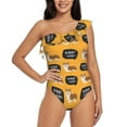 thumbnail image 1 of Easygdp Corgi Women's One Shoulder Ruffle Monokini Bathing Suits with Removable Chest Pad, Quick Drying - X-Large, 1 of 8
