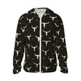 thumbnail image 1 of Easygdp Cow Skulls Lightweight Long Sleeve Sun Shirt Sports long-Sleeved Sun Protective Clothing, Quick Drying Breathable - Small, 1 of 9