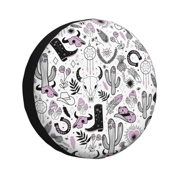 Easygdp Cowboy Wheel Sun Guard, Spare Tire Cover,Universal Trailer Suv Truck Camper Travel,Easy To Install And Remove -17 Inch