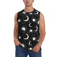 thumbnail image 1 of Easygdp Crescent and Stars Men's Breathable Tank Tops Sleeveless Sporty T Shirts for Basketball, Mountaineering, Bodybuilding -Medium, 1 of 8