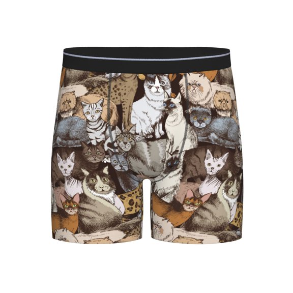 Easygdp Cut Cats Men's Boxer Briefs Men’s Underwear Boxer Briefs for Men