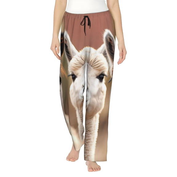 Easygdp Cute Alpaca in Daze Women's Drawstring Pajama Pants | Lounge Joggers Sweatpants | Comfy Sleepwear | Yoga Pants-XX-Large