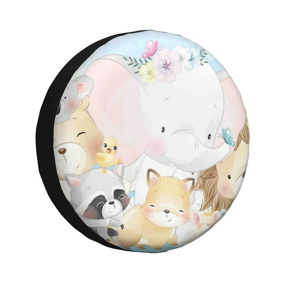 Easygdp Cute Animals Wheel Sun Guard, Spare Tire Cover,Universal Trailer Suv Truck Camper Travel,Easy To Install And Remove -17 Inch