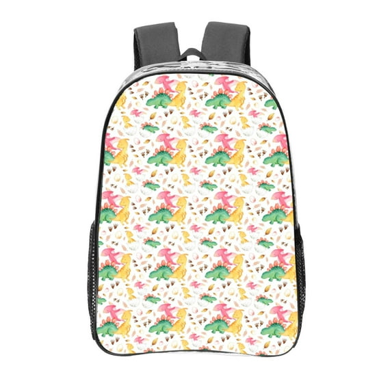 Easygdp Cute Baby Dinosaurs Clear Backpack, Transparent Bookbag for School for Women Men, Capacity Clear Bag for College, Travel