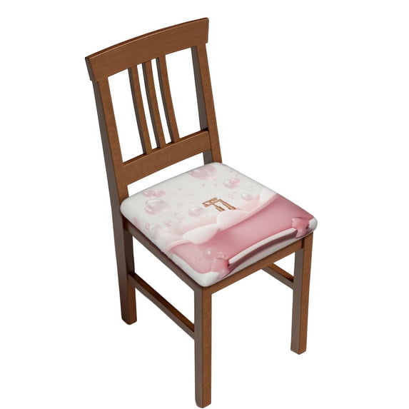 Easygdp Cute Bathtub Square Chair Cushion Cover Stretch Chair Seat Covers Removable Washable for Hotel, Bedroom, Office
