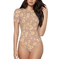 thumbnail image 1 of Easygdp Cute Bee Women's One-Piece Swimsuit Slim Fit Crew Neck Bodysuit Athletic Swimwear with Concealed Buckle - X-Large, 1 of 9
