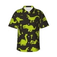 thumbnail image 1 of Easygdp Cute Cartoon Dinosaurs Men's Hawaiian Shirts Print Lapel Short Sleeve for Beach, vacation, party, casual occasions - Small, 1 of 9