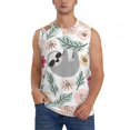 thumbnail image 1 of Easygdp Cute Cartoon Sloth Men's Breathable Tank Tops Sleeveless Sporty T Shirts for Basketball, Mountaineering, Bodybuilding -Large, 1 of 8