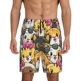 thumbnail image 1 of Easygdp Cute Cat Cartoon Men's Short Pajama Pants, Sleep Shorts, Household Pants, Casual Pants with Pockets - Medium, 1 of 9