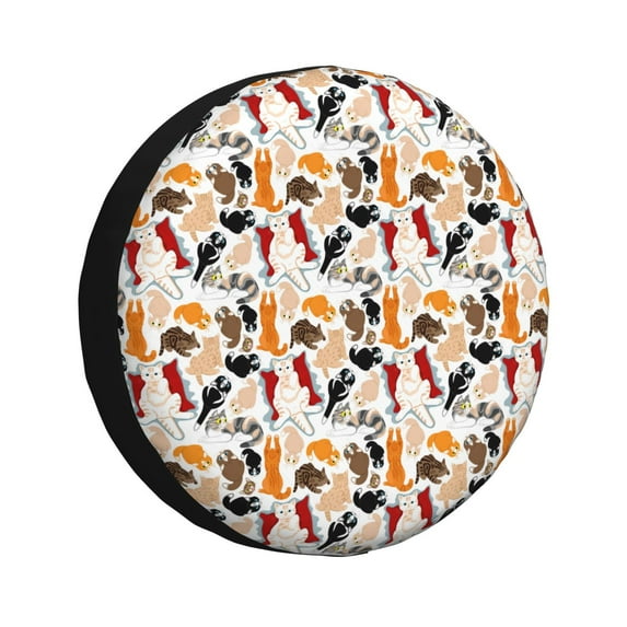 Easygdp Cute Cats Wheel Cover,Spare Tire Cover,4-17in Spare Tire Cover Universal Fit for Trailer, Car, Truck, SUV, Jeep-16 inch