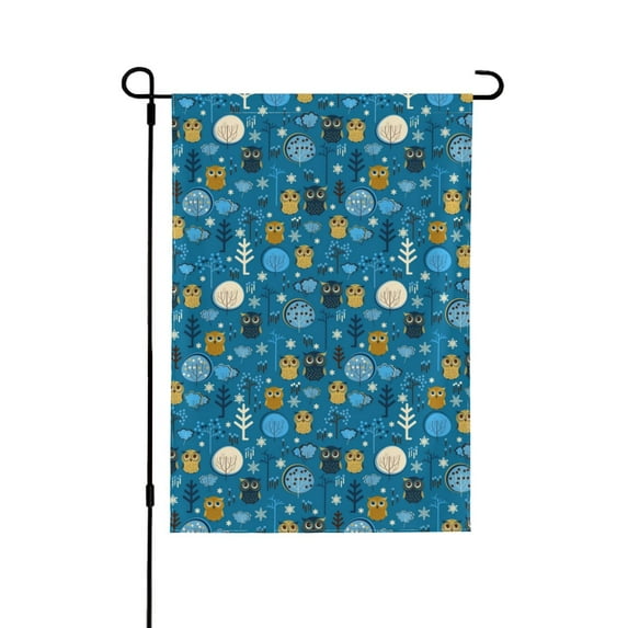 Easygdp Cute Colorful Owls And Trees Garden Flag Yard Flag Welcome Flag, Double-Sided, Weather Resistant for Outdoor Decor - 12.5"x18"