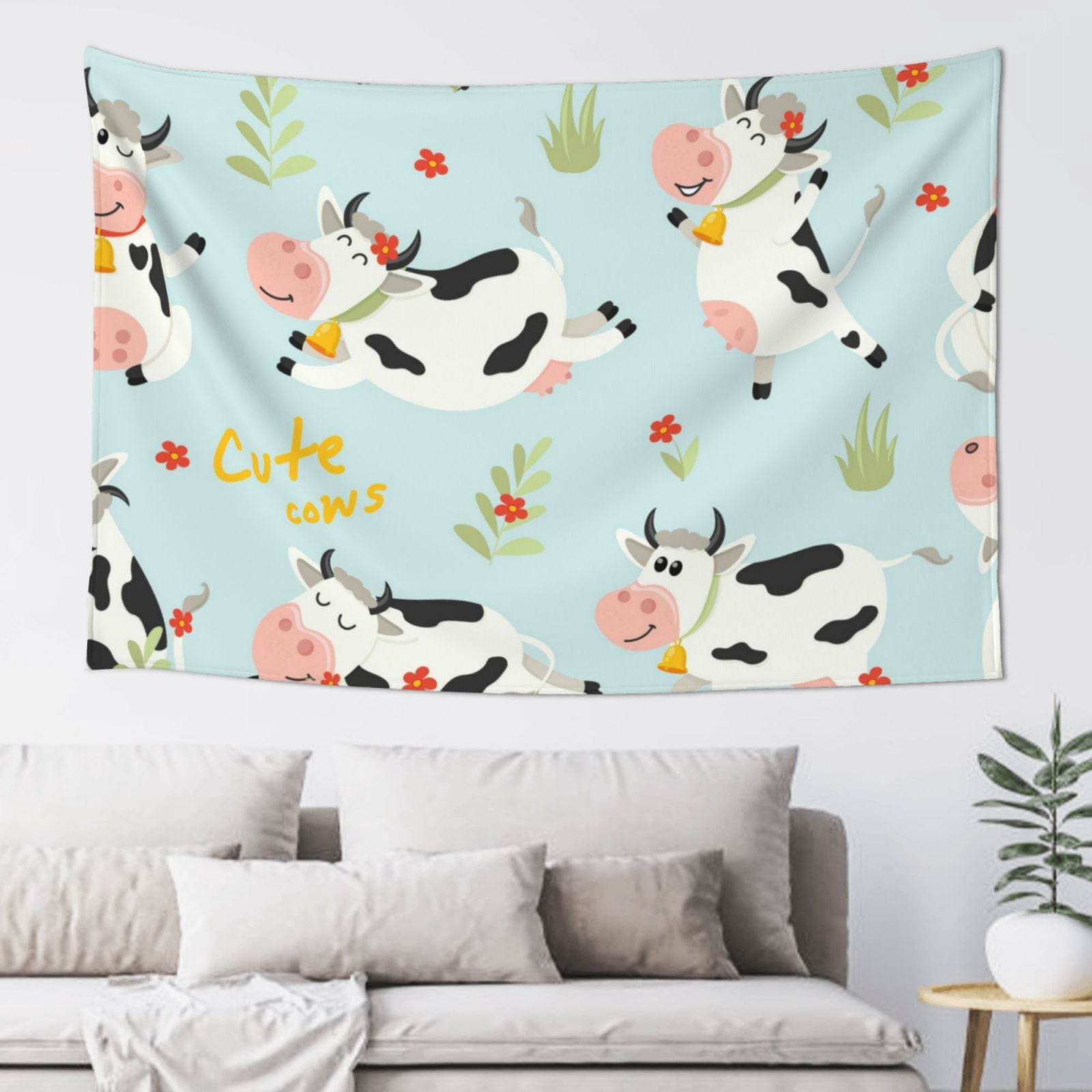 World Animals Map Tapestry 50x60 Inches - Educational Watercolor Wall Hanging For Kids Room, Nursery, Playroom, Classroom Decor