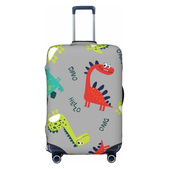 Easygdp Cute Dinosaur Double-Sided Printed Elastic Suitcase Protective Cover,Invisible Zipper, Business Trip Luggage Cases,Washable And Resistant To Falling -X-Large