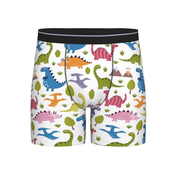 Easygdp Cute Dinosaur Men's Boxer Briefs Men’s Underwear Boxer Briefs for Men