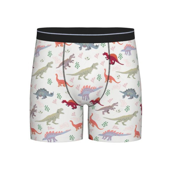 Easygdp Cute Dinosaur Men's Boxer Briefs Men’s Underwear Boxer Briefs for Men