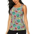 thumbnail image 1 of Easygdp Cute Dinosaur Women's Workout Tank Top, Running Top, Hiking Shirt, Quick-Dry for Running, Yoga, Hiking - Small, 1 of 9