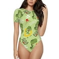 thumbnail image 1 of Easygdp Cute Dinosaurs Cartoon Women's One-Piece Swimsuit Slim Fit Crew Neck Bodysuit Athletic Swimwear with Concealed Buckle - Large, 1 of 9