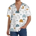 thumbnail image 1 of Easygdp Cute Doodle Turtles Mens Short Sleeve Button Down,Cuban Shirts for Men，Men's Casual Short-Sleeved Shirt-Small, 1 of 5