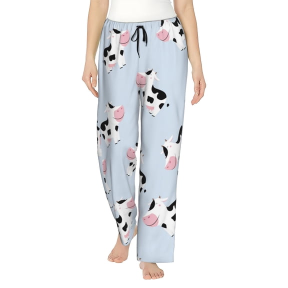 Easygdp Cute Farm Cow Women's Drawstring Pajama Pants | Lounge Joggers Sweatpants | Comfy Sleepwear | Yoga Pants-Large