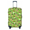 thumbnail image 1 of Easygdp Cute Green Frog Double-Sided Printed Elastic Suitcase Protective Cover,Invisible Zipper, Business Trip Luggage Cases,Washable And Resistant To Falling -X-Large, 1 of 9
