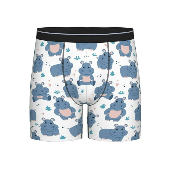 Easygdp Cute Hippos Men's Boxer Briefs Men’s Underwear Boxer Briefs for Men