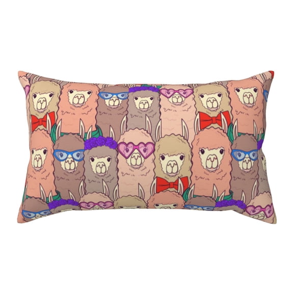 Easygdp Cute Lamas Envelope Closure Pillowcase - 20x36in, Queen Pillowcase, Breathable, Stain-Resistant, Wrinkle-Free
