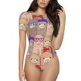 thumbnail image 1 of Easygdp Cute Lamas Women's One-Piece Swimsuit Slim Fit Crew Neck Bodysuit Athletic Swimwear with Concealed Buckle - X-Large, 1 of 9