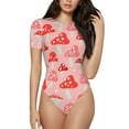 thumbnail image 1 of Easygdp Cute Mushroom1 Women'S Waist-Cinching Short-Sleeved Onesie, Olastic Onesiet,Snaps At Bottom,Easy To Put On And Take Off - Xx-Large, 1 of 9