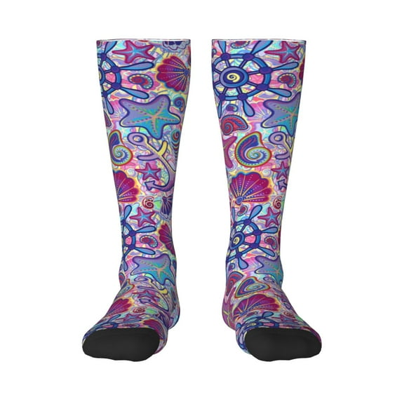 Easygdp Cute Nautical Soccer Socks Sport Knee High Socks Calf Compression Athletic Socks for Men and Women