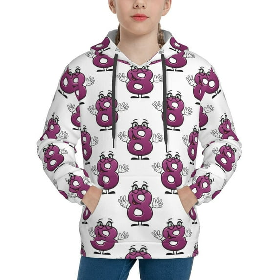 Easygdp Cute Number 8 Boys Hoodie Kids Sweatshirt Youth Pullover With Hood-Medium
