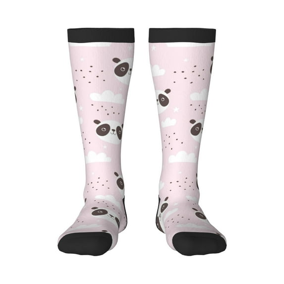 Easygdp Cute Panda Soccer Socks Sport Knee High Socks Calf Compression Athletic Socks for Men and Women