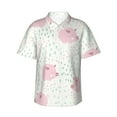 thumbnail image 1 of Easygdp Cute Pigs Men's Hawaiian Shirts Print Lapel Short Sleeve for Beach, vacation, party, casual occasions - Large, 1 of 9