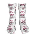 thumbnail image 1 of Easygdp Cute Poodle Dog Ankle Socks for Women Stocking Mid Calf Socks Ultra Stretchy for Boots Sneakers Loafer, 1 of 7