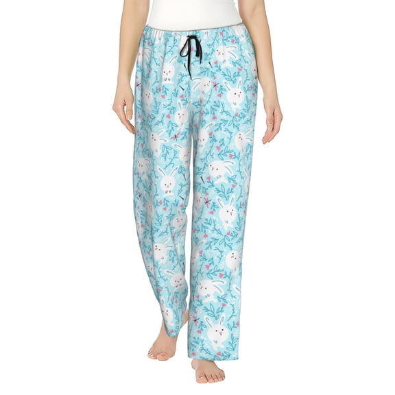Easygdp Cute Rabbit Women's Drawstring Pajama Pants | Lounge Joggers Sweatpants | Comfy Sleepwear | Yoga Pants-XX-Large