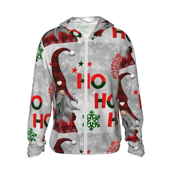 Easygdp Cute Santa Lightweight Long Sleeve Sun Shirt Sports long-Sleeved Sun Protective Clothing, Quick Drying Breathable - Small