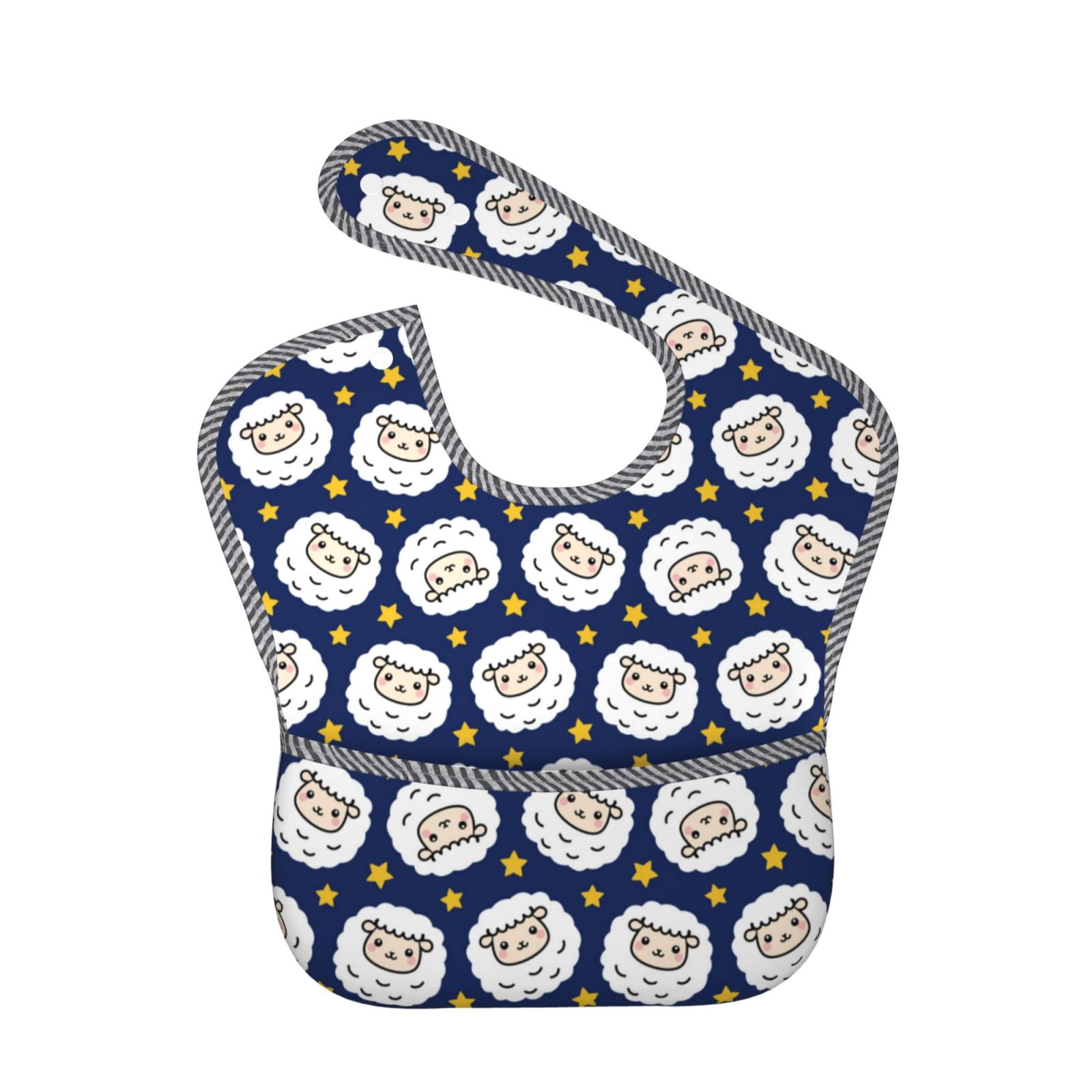 Cute Animal Print Wool Baby Feeding Bib – Soft & Absorbent