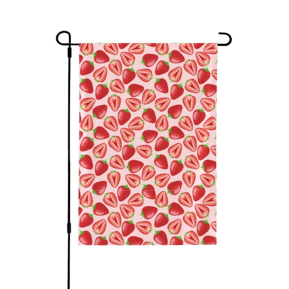 Easygdp Cute Strawberry Garden Flag Yard Flag Welcome Flag, Double-Sided, Weather Resistant for Outdoor Decor - 12.5"x18"