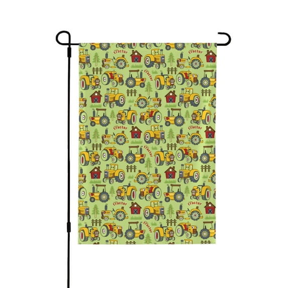 Easygdp Cute Tractor Garden Flag Yard Flag Welcome Flag, Double-Sided, Weather Resistant for Outdoor Decor - 12.5"x18"