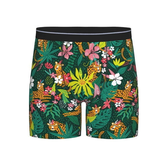 Easygdp Cute Tribal Leopards Men's Boxer Briefs Men’s Underwear Boxer Briefs for Men