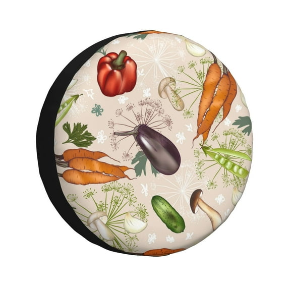 Easygdp Cute Vegetables Wheel Sun Guard, Spare Tire Cover,Universal Trailer Suv Truck Camper Travel,Easy To Install And Remove -17 Inch