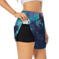 thumbnail image 1 of Easygdp DJ Panda Hot Air Balloon for Women's Athletic Shorts - High-Waist, Quick-Dry Workout Shorts with Pockets, Ideal for Running, Yoga, and Training-Medium, 1 of 7