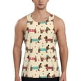 thumbnail image 1 of Easygdp Dachshund Dog Puppy Men's Tank Top, Sleeveless Muscle T Shirts, Breathable, Quick-Dry, Loose for Gym, Running, Fitness - Large, 1 of 9