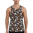 thumbnail image 1 of Easygdp Daisies Flowers Men's Tank Top, Sleeveless Muscle T Shirts, Breathable, Quick-Dry, Loose for Gym, Running, Fitness - Large, 1 of 9