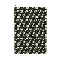 Easygdp Daisy Golf Towel 24x16in for Men and Women with Carabiner Clip for Easy Attachment