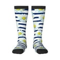 thumbnail image 1 of Easygdp Daisy Striped Nautical Soccer Socks Sport Knee High Socks Calf Compression Athletic Socks for Men and Women, 1 of 9
