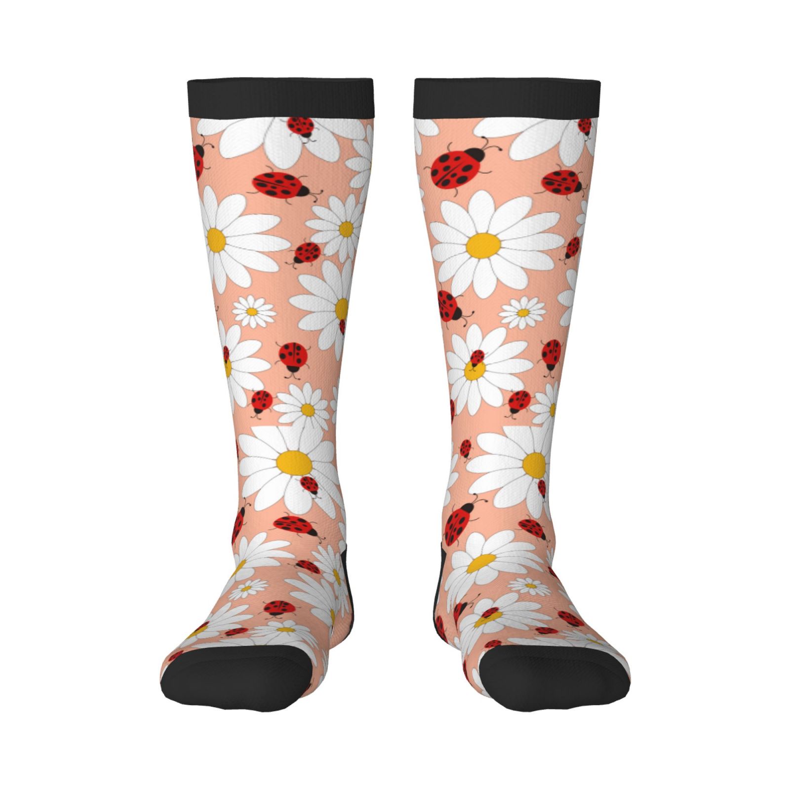 Easygdp Daisy and Ladybug Soccer Socks Sport Knee High Socks Calf